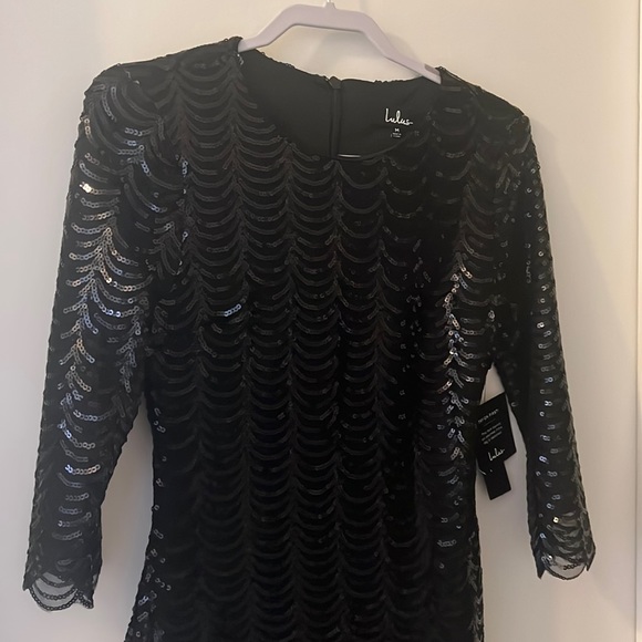 Lulus Star Dust Black Sequin Bodycon Dress-NWT New with tags - Picture 7 of 13